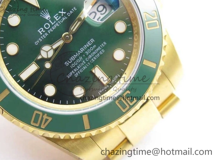 Wrapped YG 116610 Wrapped A2836 Edition ROF Submariner LV YG Green Bracelet on Best Dial 0422
